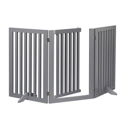 Gray security gate with door 70 cm