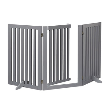 Gray security gate with door 70 cm
