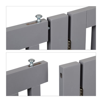 Gray security gate with door 70 cm