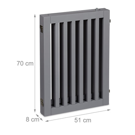 Gray security gate with door 70 cm