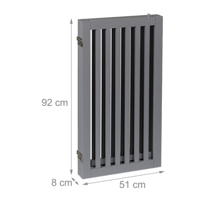 Gray security gate with door 92 cm