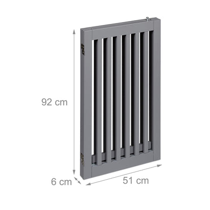 Gray security gate with door 92 cm