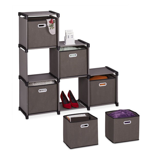 Gray shelf with 6 compartments