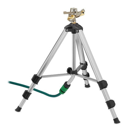 Gray sprinkler with metal stand