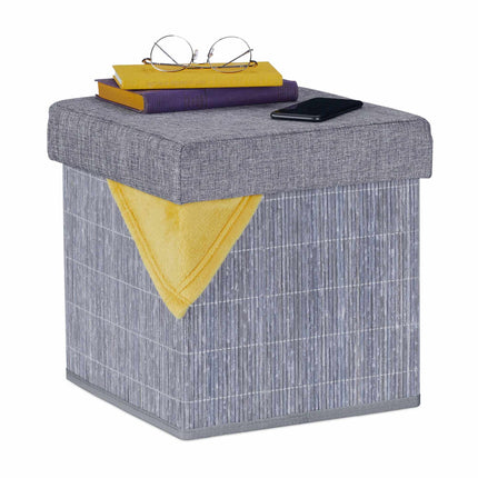 Gray stool with storage space