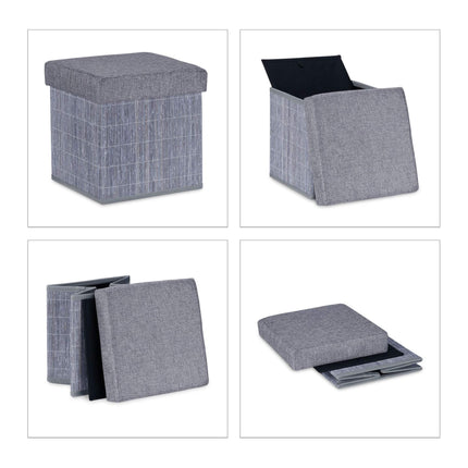 Gray stool with storage space
