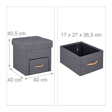 Gray stool with storage space