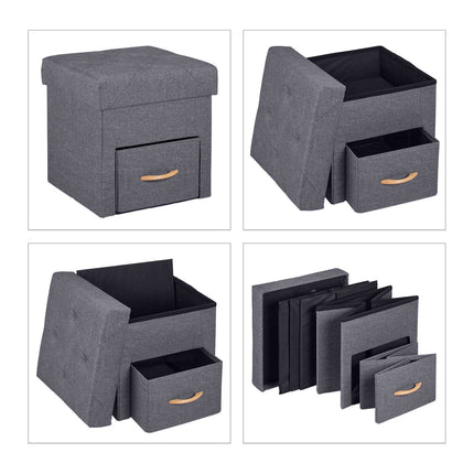 Gray stool with storage space