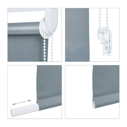Gray thermal roller blind 160 cm long