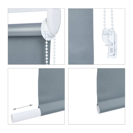 Gray thermal roller blind 160 cm long