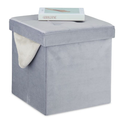 Gray velvet stool