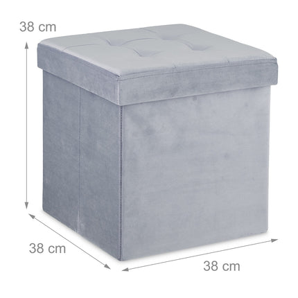 Gray velvet stool