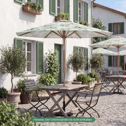 Green 270 cm Patio Umbrella with Tilt and Ventilation