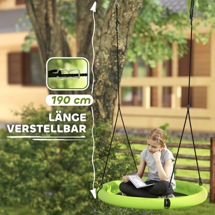 Green Adjustable Outdoor Nest Swing, 98 cm, 150 kg Capacity