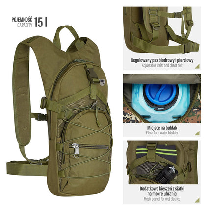 Green Backpack, Durable, Spacious, Travel-Friendly
