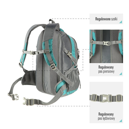 Green Backpack, Large Capacity, Durable Material