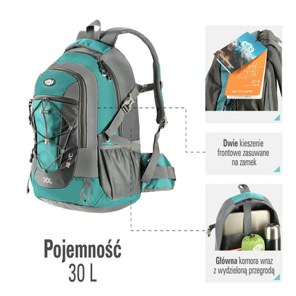 Green Backpack, Large Capacity, Durable Material