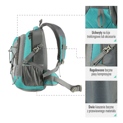 Green Backpack, Large Capacity, Durable Material