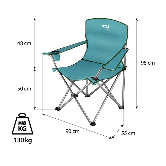 Green Folding Camping Chair, Lightweight, Portable