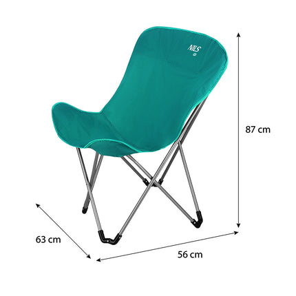 Green Folding Camping Chair, Lightweight, Portable