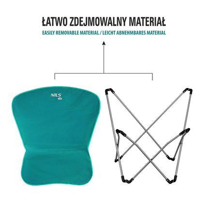 Green Folding Camping Chair, Lightweight, Portable