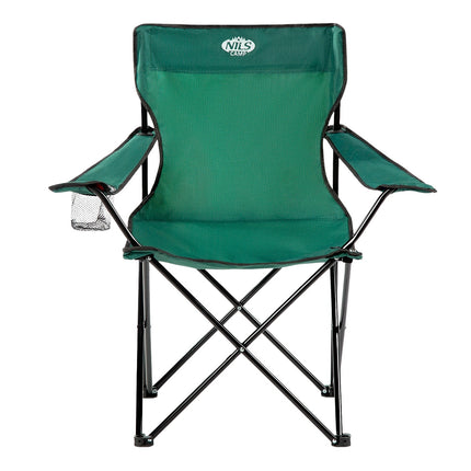 Green Folding Camping Chair with Cup Holder