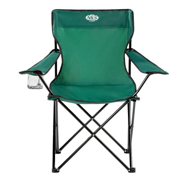 Green Folding Camping Chair with Cup Holder