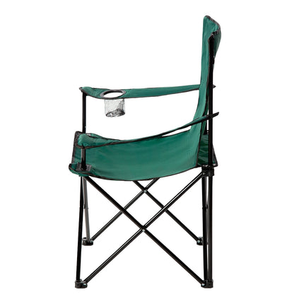 Green Folding Camping Chair with Cup Holder