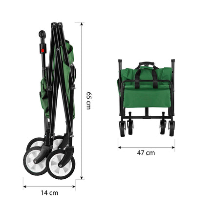 Green Folding Wagon, Compact and Portable