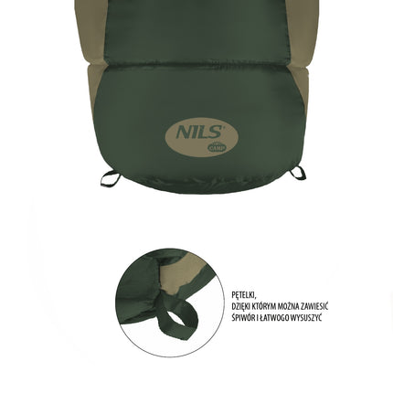 Green Sleeping Bag, Lightweight, Compact, Camping