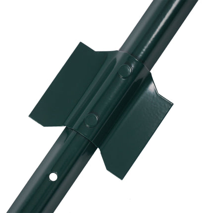 Green Steel Fence Posts with Ground Anchors, 120 cm, Set of 10