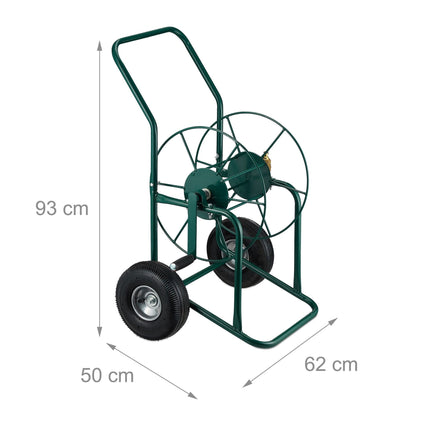 Green Steel Hose Trolley