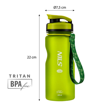 Green Tritan Water Bottle, 750ml, BPA-Free