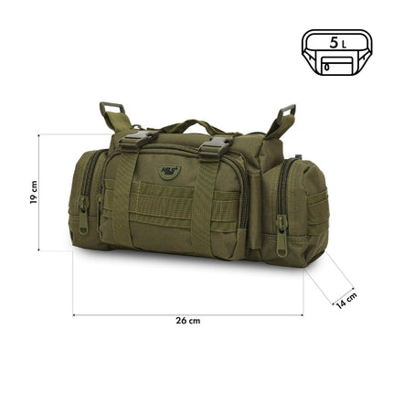 Green XL Hip Bag – Large Capacity, Durable Material