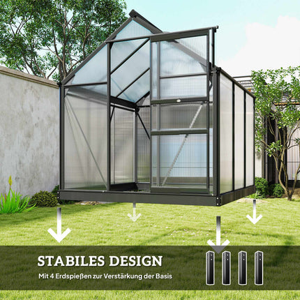 Greenhouse 3.65m², Aluminum Frame, UV-Resistant Panels