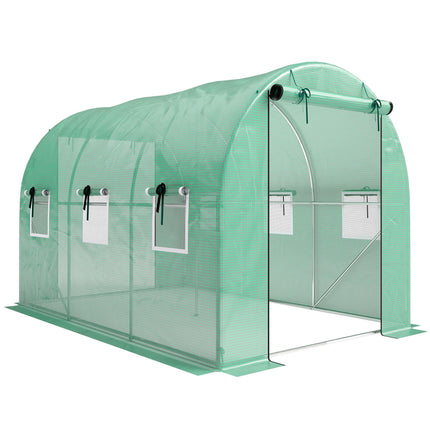 Greenhouse 3x2x2m with Roll-Up Doors & Mesh Windows