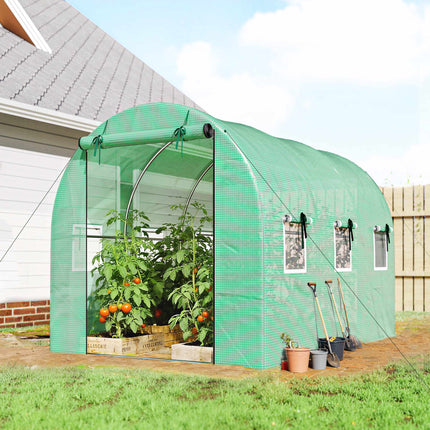 Greenhouse 3x2x2m with Roll-Up Doors & Mesh Windows