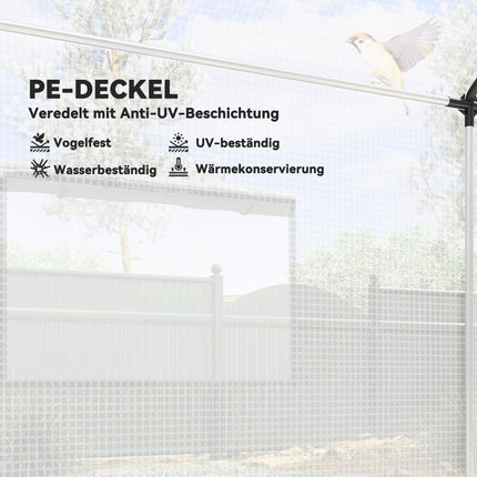 Greenhouse 3x2x2m with UV-Resistant Cover, Mesh Windows