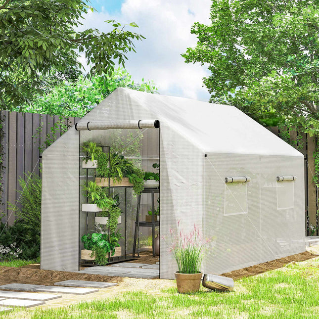 Greenhouse 3x2x2m with UV-Resistant Cover, Mesh Windows