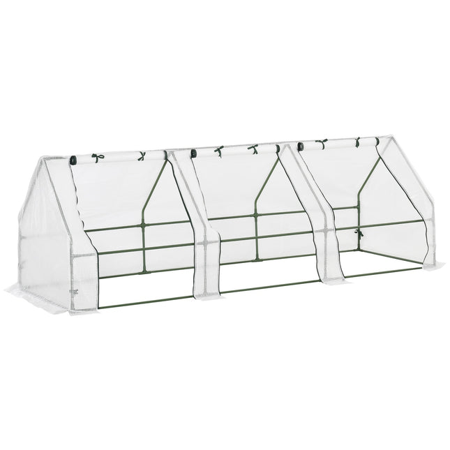 Greenhouse cold frame for tomatoes, 270x90x90 cm, White