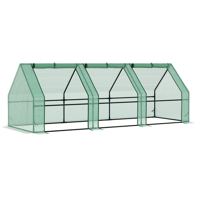 Greenhouse Cold frame for Garden & Balcony, 270x90x90 cm, Green