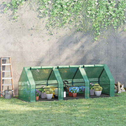 Greenhouse Cold frame for Garden & Balcony, 270x90x90 cm, Green