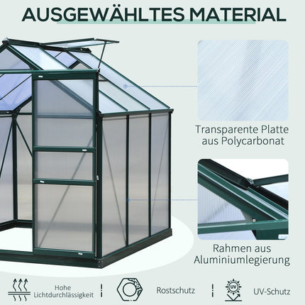 Walk-in greenhouse, aluminum frame, weatherproof