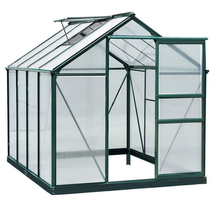 Aluminum frame Walk-In greenhouse, skylight and door, 190x252x201cm