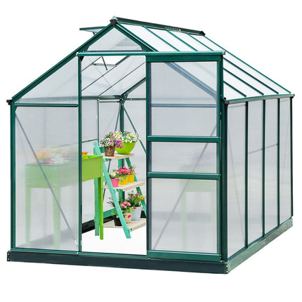 Aluminum frame Walk-In greenhouse, skylight and door, 190x252x201cm