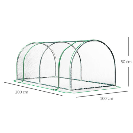 Cold frame Greenhouse with Door, Steel PVC, 200x100x80 cm