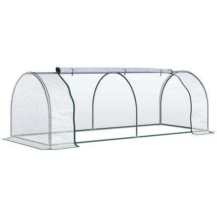 Greenhouse in steel PVC with door - 250x100x80cm cold frame
