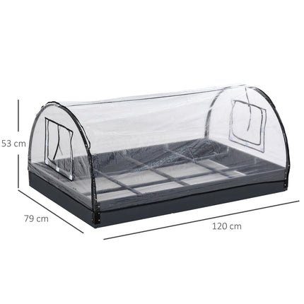 Transparent greenhouse, PVC and steel, 12 grids, 120x79x53cm