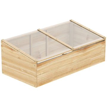 Greenhouse Wooden Cold Frame Box - Spruce Wood, 100x50x35 cm