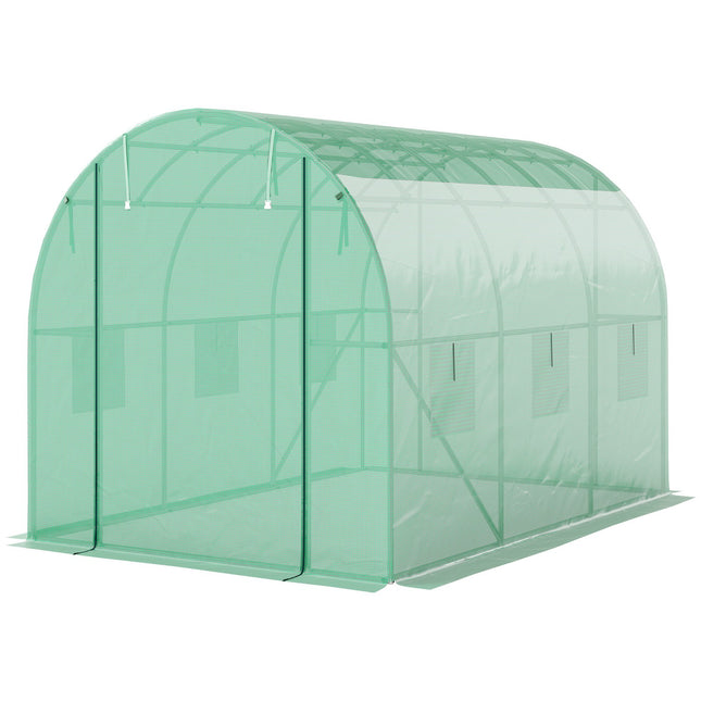 Greenhouse 3x2x2m UV resistant, roller door, 6 windows